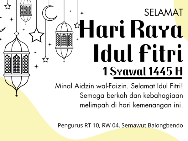 Template ucapan Hai Raya Idul Fitri